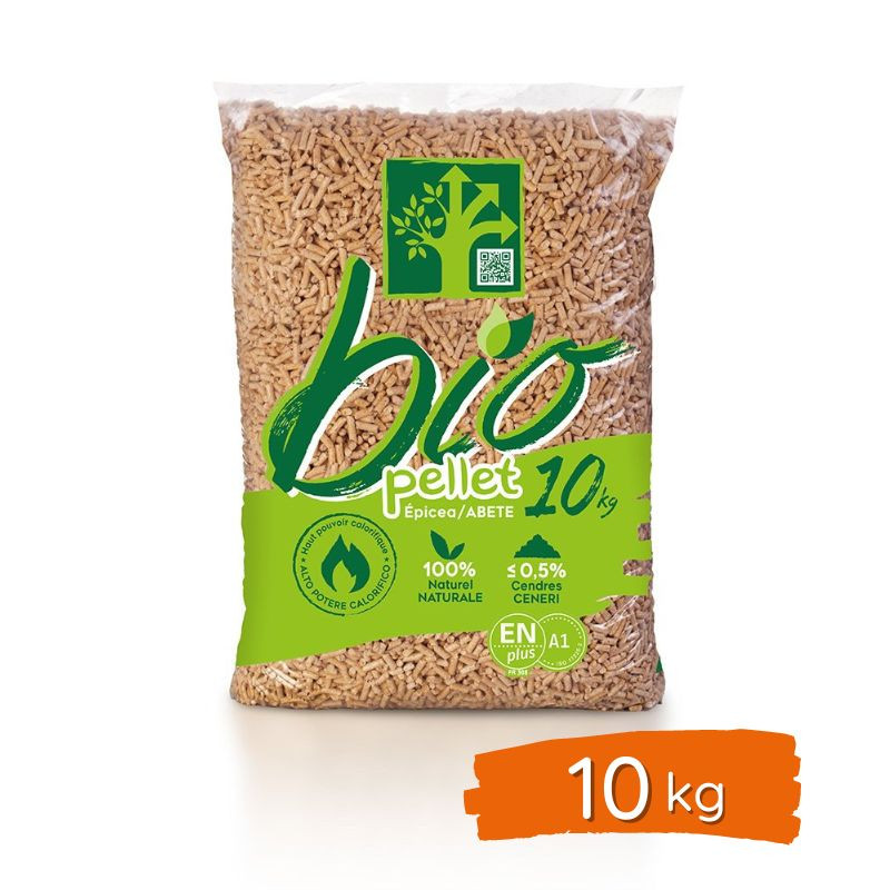 Granulés de bois 100% Epicea- BIO PELLET EnPlus A1 - 1/4 de palette (24 sacs)